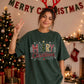 Merry Festive Tree Typography Christmas Oversized T-Shirt