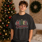 Merry Festive Tree Typography Christmas Oversized T-Shirt