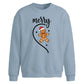 Merry Gingerbread Half Heart Christmas Oversized Sweatshirt