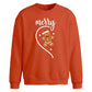 Merry Gingerbread Half Heart Christmas Oversized Sweatshirt