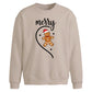 Merry Gingerbread Half Heart Christmas Oversized Sweatshirt