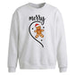 Merry Gingerbread Half Heart Christmas Oversized Sweatshirt