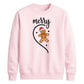 Merry Gingerbread Half Heart Christmas Unisex Sweatshirt