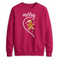 Merry Gingerbread Half Heart Christmas Unisex Sweatshirt