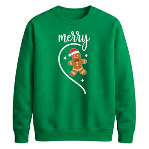 Merry Gingerbread Half Heart Christmas Unisex Sweatshirt