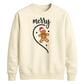 Merry Gingerbread Half Heart Christmas Unisex Sweatshirt