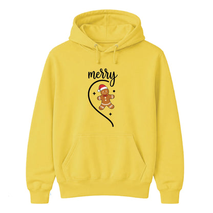 Merry Gingerbread Heart Graphic Christmas Unisex Hoodies