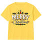 Merry Holly Festive Trees Graphic Christmas Kids T-Shirt