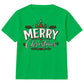 Merry Holly Festive Trees Graphic Christmas Kids T-Shirt
