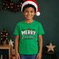 Merry Holly Festive Trees Graphic Christmas Kids T-Shirt