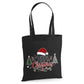 Merry Santa Hat Festive Trees Graphic Christmas Tote Bag