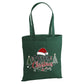 Merry Santa Hat Festive Trees Graphic Christmas Tote Bag