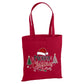 Merry Santa Hat Festive Trees Graphic Christmas Tote Bag