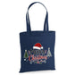 Merry Santa Hat Festive Trees Graphic Christmas Tote Bag