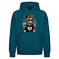 Messy bun iced coffee skeleton Halloween Oversized Hoodie
