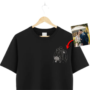 A Promise with Love Personalised Image Sketch Printed T-Shirt - PW420