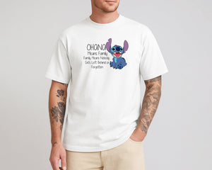 Stitch Oversized T-Shirt, Cute Disney Tee with 'Ohana Means Family' Quote, Oversized Fit for Women & Men, Cool Streetwear M8405