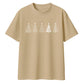 Minimal Line Art Trees Graphic Christmas Oversized T-Shirt