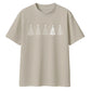 Minimal Line Art Trees Graphic Christmas Oversized T-Shirt