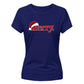 Minimal santa hat merry typography Christmas Ladies T-Shirt