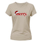 Minimal santa hat merry typography Christmas Ladies T-Shirt