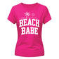 Minimalist Beach Babe Palm Tree Slogan Ladies T-Shirt