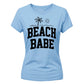 Minimalist Beach Babe Palm Tree Slogan Ladies T-Shirt