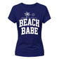 Minimalist Beach Babe Palm Tree Slogan Ladies T-Shirt