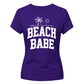 Minimalist Beach Babe Palm Tree Slogan Ladies T-Shirt