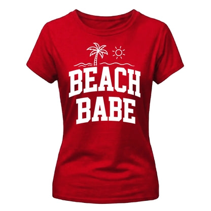 Minimalist Beach Babe Palm Tree Slogan Ladies T-Shirt