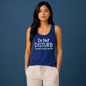 Minimalist Do Not Disturb Slogan Print Ladies Tank Top