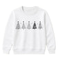 Minimalist Doodle Trees Graphic Christmas Kids Sweatshirt