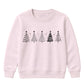 Minimalist Doodle Trees Graphic Christmas Kids Sweatshirt