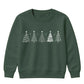 Minimalist Doodle Trees Graphic Christmas Kids Sweatshirt