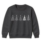 Minimalist Doodle Trees Graphic Christmas Kids Sweatshirt