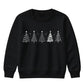Minimalist Doodle Trees Graphic Christmas Kids Sweatshirt