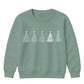 Minimalist Doodle Trees Graphic Christmas Kids Sweatshirt