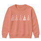 Minimalist Doodle Trees Graphic Christmas Kids Sweatshirt