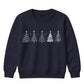 Minimalist Doodle Trees Graphic Christmas Kids Sweatshirt