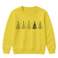 Minimalist Doodle Trees Graphic Christmas Kids Sweatshirt