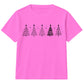 Minimalist Festive Trees Line Art Christmas Kids T-Shirt