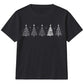 Minimalist Festive Trees Line Art Christmas Kids T-Shirt