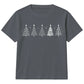 Minimalist Festive Trees Line Art Christmas Kids T-Shirt