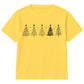 Minimalist Festive Trees Line Art Christmas Kids T-Shirt