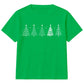 Minimalist Festive Trees Line Art Christmas Kids T-Shirt