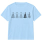 Minimalist Festive Trees Line Art Christmas Kids T-Shirt