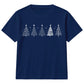 Minimalist Festive Trees Line Art Christmas Kids T-Shirt