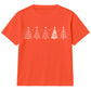 Minimalist Festive Trees Line Art Christmas Kids T-Shirt