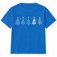 Minimalist Festive Trees Line Art Christmas Kids T-Shirt