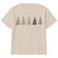Minimalist Festive Trees Line Art Christmas Kids T-Shirt
